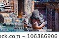 Mysterious Ancient ruins Banteay Srei temple - famous Cambodian landmark, Angkor Wat complex of temples. Siem Reap, Cambodia. 106886906