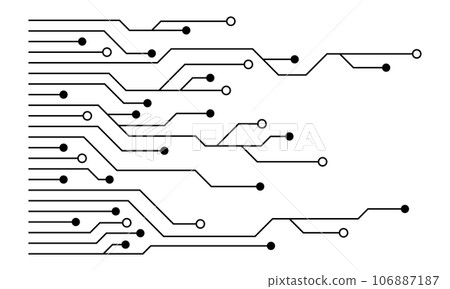 Printed circuit board. Abstract futuristic circuit board. Hi tech digital circuit board. Futuristic technology design elements. Vector illustration 106887187