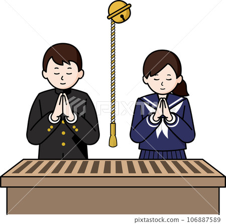 Examinees praying at a shrine 106887589