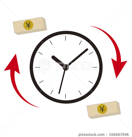 時間就是金錢。代表“時間就是金錢”的插圖。 106887696