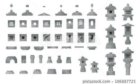 燈籠零件_插畫素材套裝 106887725