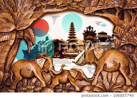 Collage of photos from Bali. Indonesia - travel background Collage of photos from Bali. Indonesia - travel background 106887740