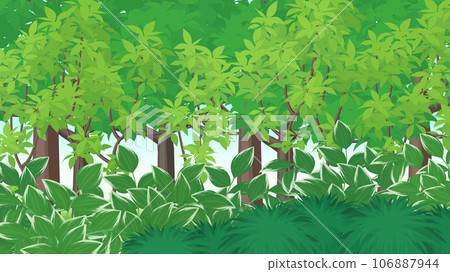 Japanese plant forest landscape illustration_16:9 106887944