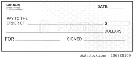 blank bank cheque personal desk check template 106888109