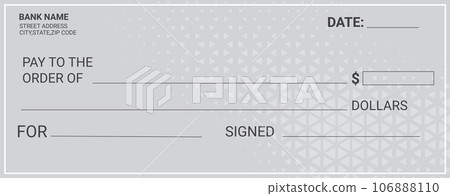 blank bank cheque personal desk check template 106888110