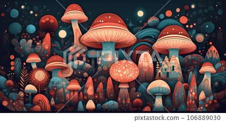 Fantasy forest with mushrooms 106889030