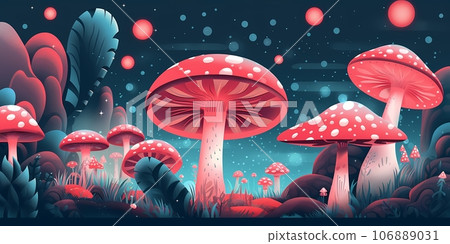 Fantasy landscape with mushrooms 106889031