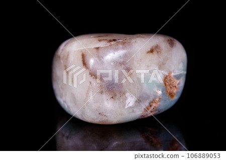 Macro Mineral Stone Amazonite on a black background Macro Mineral Stone Amazonite on a black background 106889053