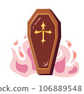 Illustration of wooden coffin for halloween 106889548