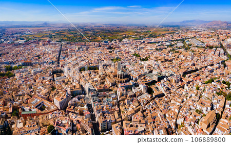 Granada city aerial panoramic view in Spain 106889800