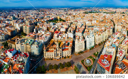 Valencia city aerial panoramic view in Spain Valencia city aerial panoramic view in Spain 106889842