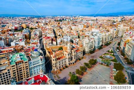Valencia city aerial panoramic view in Spain Valencia city aerial panoramic view in Spain 106889859