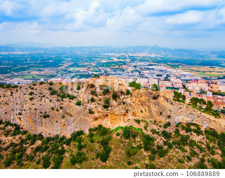 Xativa Castle aerial panoramic view, Spaint Xativa Castle aerial panoramic view, Spaint 106889889