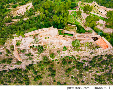 Xativa Castle aerial panoramic view, Spaint 106889891