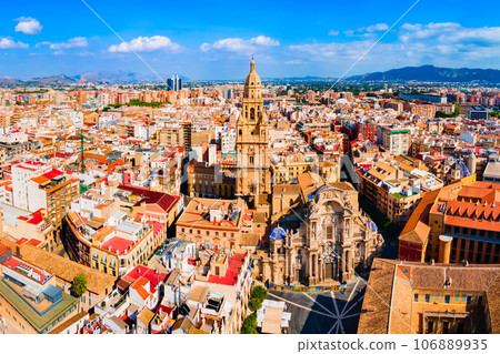 Saint Mary Cathedral aerial panoramic view in Murcia Saint Mary Cathedral aerial panoramic view in Murcia 106889935