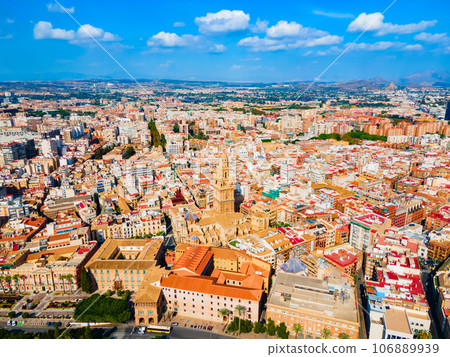 Saint Mary Cathedral aerial panoramic view in Murcia Saint Mary Cathedral aerial panoramic view in Murcia 106889939