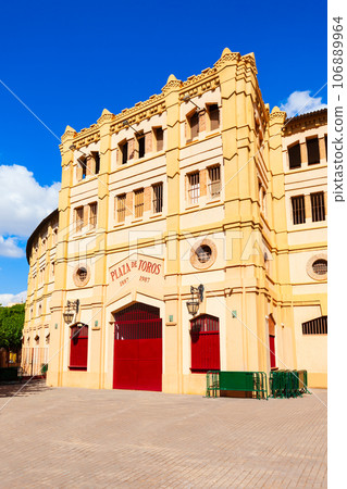 Bull ring building exterior in Murcia, Spain 106889964