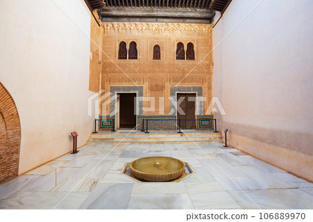 The Alhambra Palace interior in Granada, Spain The Alhambra Palace interior in Granada, Spain 106889970