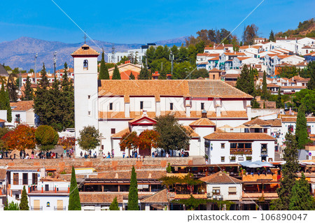 San Nicolas Church aerial panoramic view, Granada San Nicolas Church aerial panoramic view, Granada 106890047