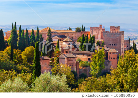 The Alhambra aerial panoramic view in Granada, Spain The Alhambra aerial panoramic view in Granada, Spain 106890050
