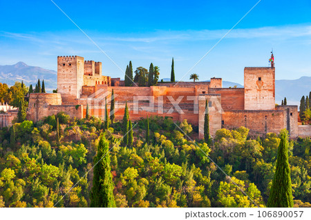 The Alhambra aerial panoramic view in Granada, Spain The Alhambra aerial panoramic view in Granada, Spain 106890057