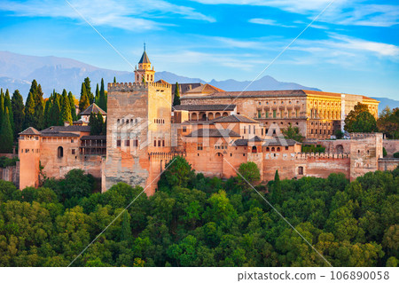 The Alhambra aerial panoramic view in Granada, Spain The Alhambra aerial panoramic view in Granada, Spain 106890058