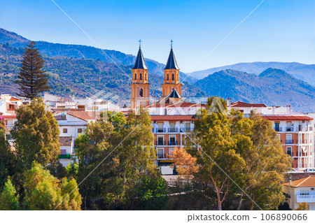 Orgiva town aerial panoramic view in Alpujarras, Spain Orgiva town aerial panoramic view in Alpujarras, Spain 106890066