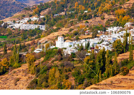 Bubion village aerial panoramic view, Spain 106890076