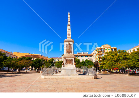 Torrijos Monument at Plaza Merced square in Malaga 106890107