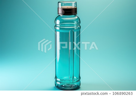 mockup empty water bottle with clear platic lid. Generative AI 106890263