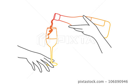 Bottle of alcohol and glass. 106890946