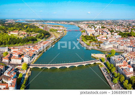 Bayonne aerial panoramic view, France 106890978