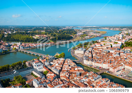 Bayonne aerial panoramic view, France 106890979