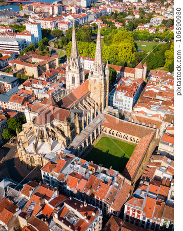 Bayonne aerial panoramic view, France 106890980