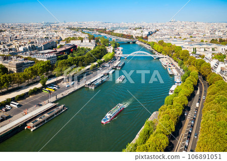Paris aerial panoramic view, France 106891051