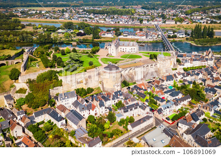 Amboise city aerial view, France 106891069