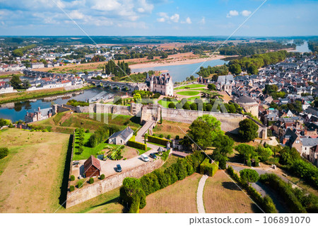 Amboise city aerial view, France Amboise city aerial view, France 106891070