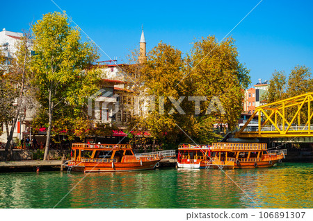 Tourist cruise boat at Manavgat river 106891307