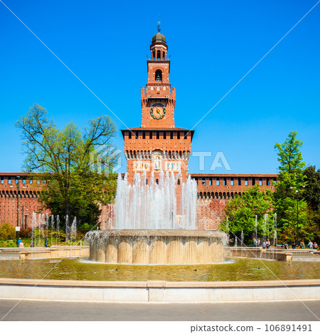 Sforza Castle in Milan, Italy 106891491