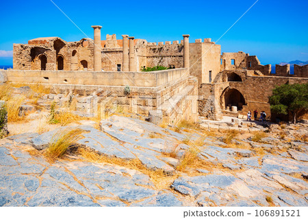 Lindos Acropolis and beach, Rhodes 106891521