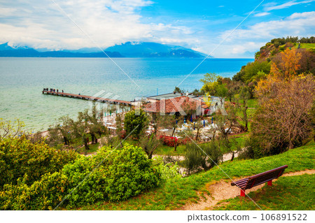 Garda Lake aerial panoramic view 106891522