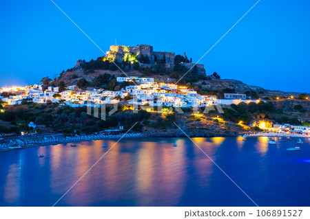 Lindos Acropolis and beach, Rhodes 106891527