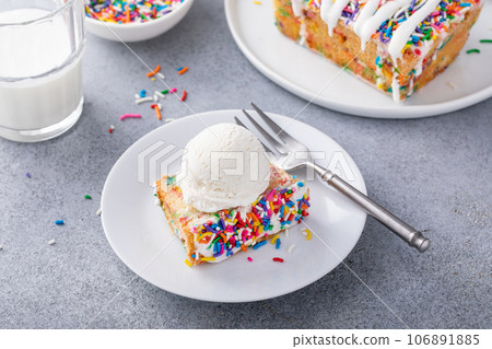Birthday cake pound cake with sprinkles, funfetti cake 106891885