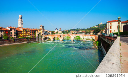 Ponte Pietra bridge in Verona 106891954