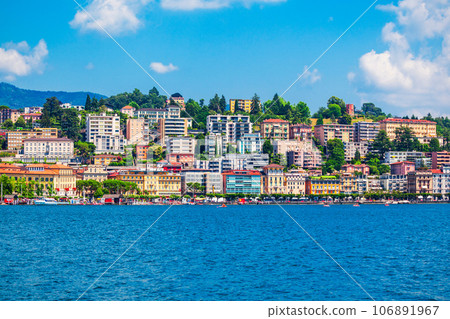 Lugano lake and city, Switzerland 106891967