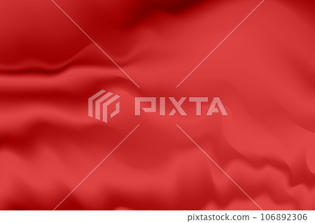 Silk red background. Abstract vector pattern with copy space. Liquid wave texture, smooth drapery wallpaper. Wedding fabric, satin. Wavy design for banner, card, postcard, backdrop 106892306