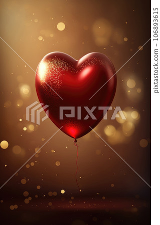 Heart shaped red balloon Heart shaped red balloon 106893615