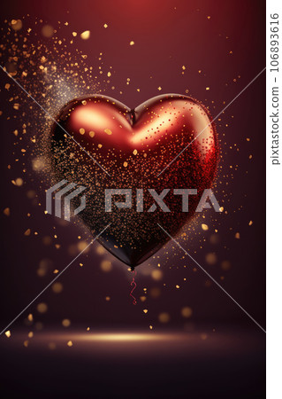 Heart shaped red balloon Heart shaped red balloon 106893616