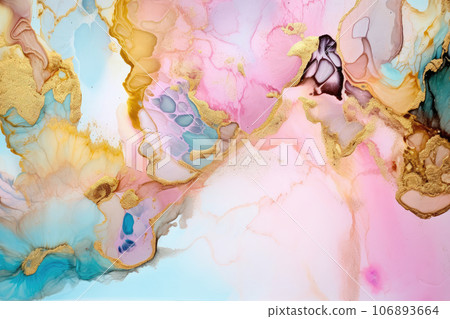 Watercolor alcohol ink texture vivid colors Generative AI 106893664
