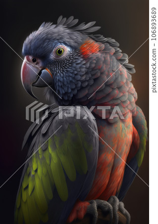 Colorful Macaw parrot, Dominica sisserou Generative AI 106893689